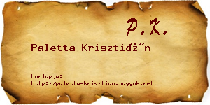 Paletta Krisztián névjegykártya